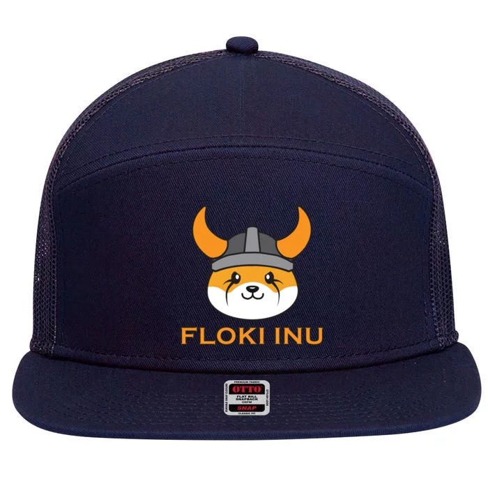 Floki Inu Crypto Currency Vikings Crypto Meme 7 Panel Mesh Trucker Snapback Hat