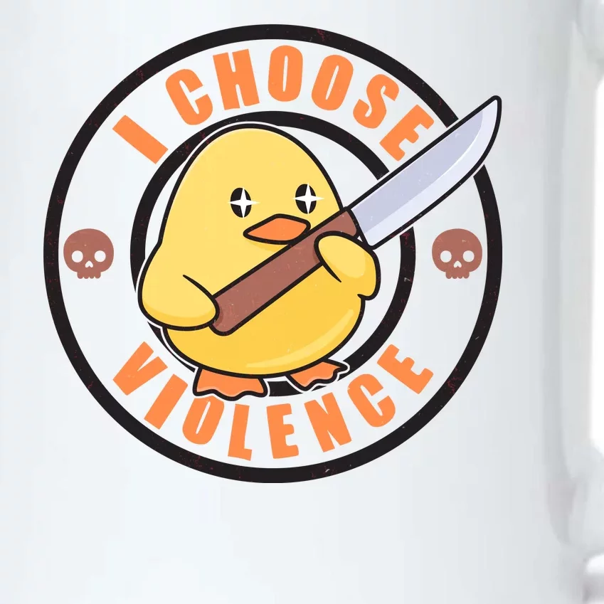 Funny I Choose Violence Baby Chick With Knife Black Color Changing Mug