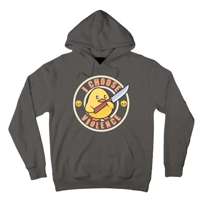 Funny I Choose Violence Baby Chick With Knife Hoodie