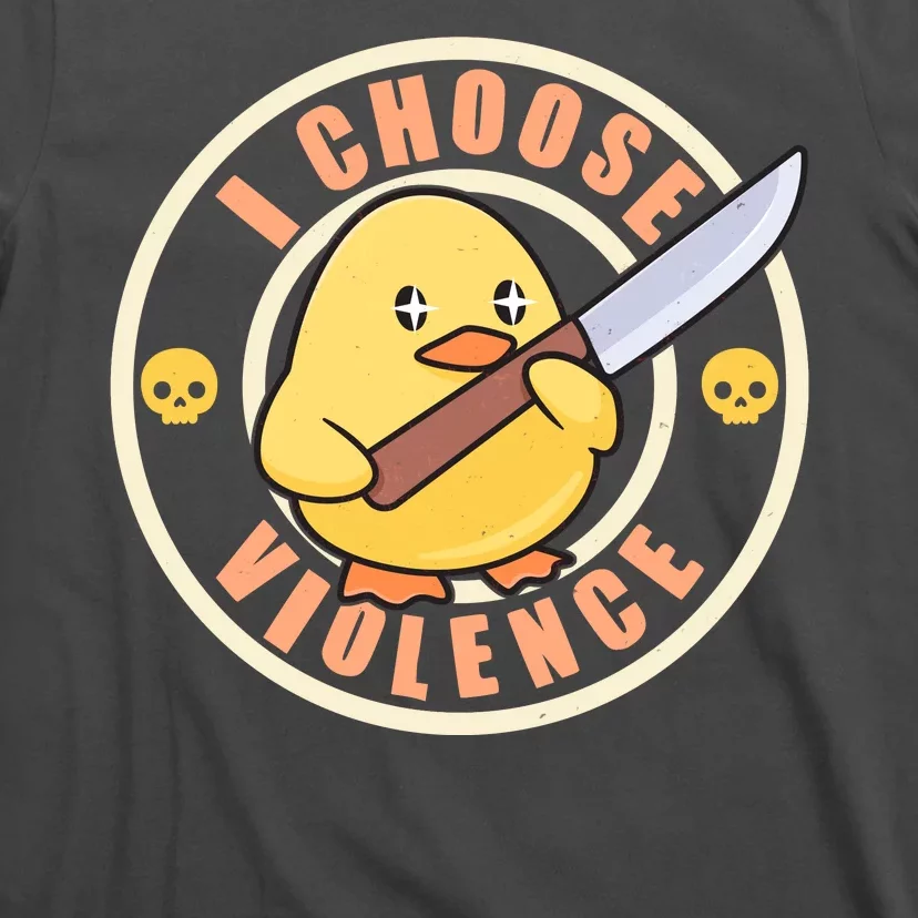 Funny I Choose Violence Baby Chick With Knife T-Shirt