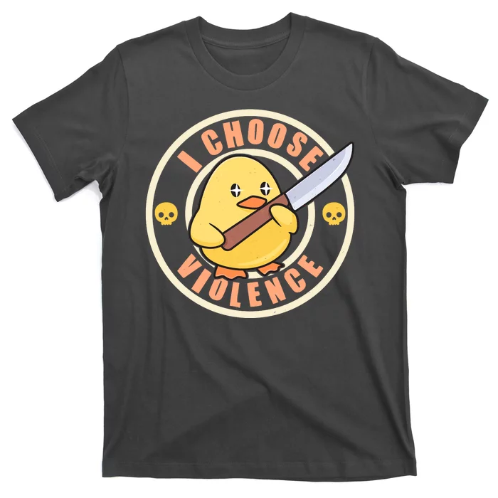 Funny I Choose Violence Baby Chick With Knife T-Shirt