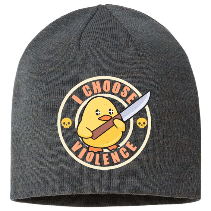 Funny I Choose Violence Baby Chick With Knife 8 1/2in Sustainable Knit Beanie