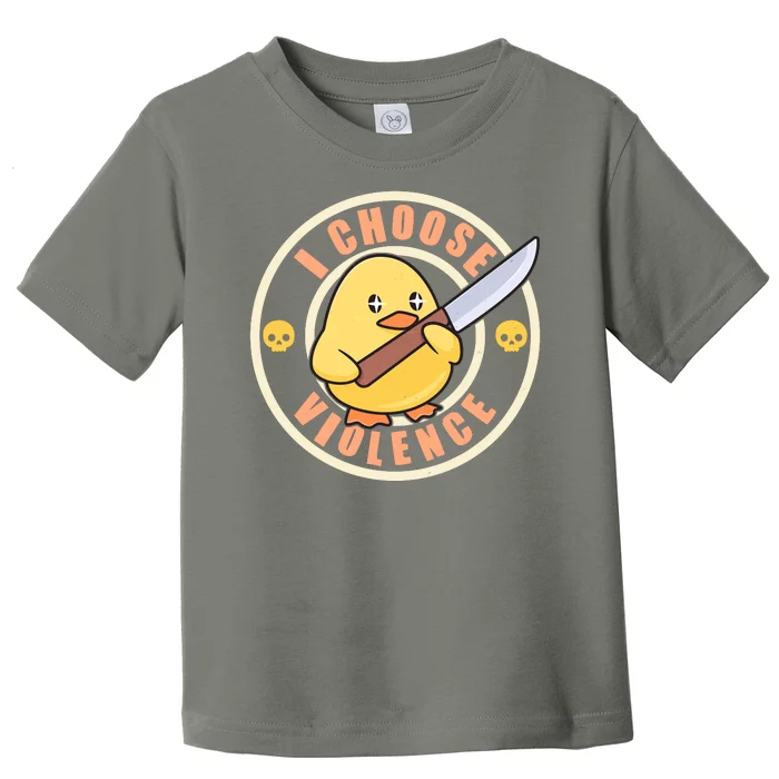 Funny I Choose Violence Baby Chick With Knife Toddler T-Shirt