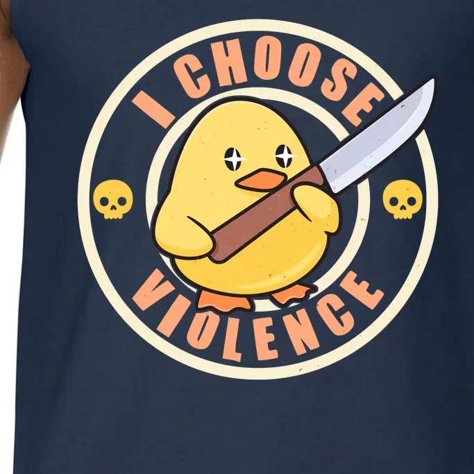 Funny I Choose Violence Baby Chick With Knife Comfort Colors® Tank Top