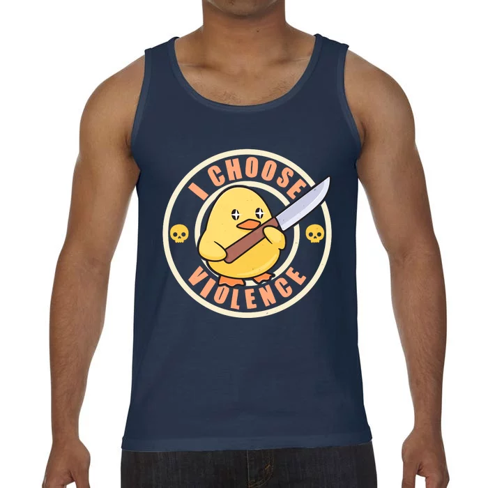 Funny I Choose Violence Baby Chick With Knife Comfort Colors® Tank Top