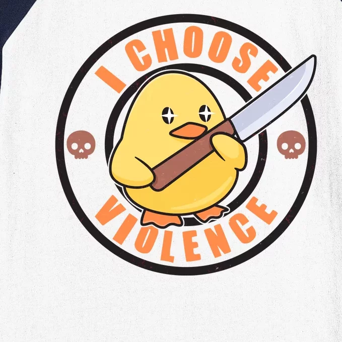 Funny I Choose Violence Baby Chick With Knife Baseball Sleeve Shirt