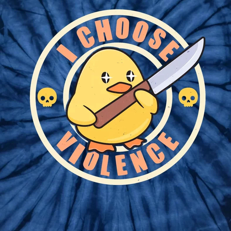 Funny I Choose Violence Baby Chick With Knife Tie-Dye T-Shirt