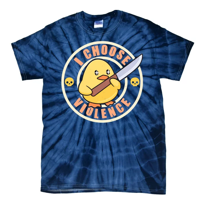 Funny I Choose Violence Baby Chick With Knife Tie-Dye T-Shirt