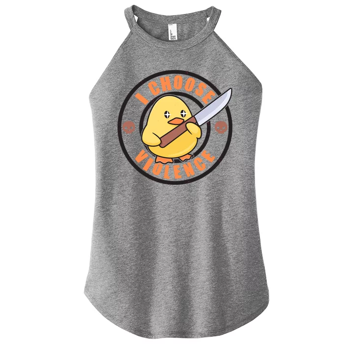 Funny I Choose Violence Baby Chick With Knife Women’s Perfect Tri Rocker Tank