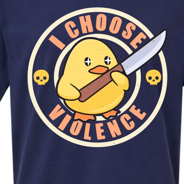 Funny I Choose Violence Baby Chick With Knife Sueded Cloud Jersey T-Shirt