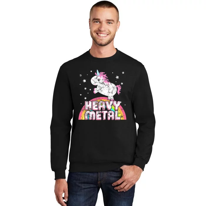 Funny Ironic Cool Unicorn Heavy Metal Music Festival Tall Sweatshirt