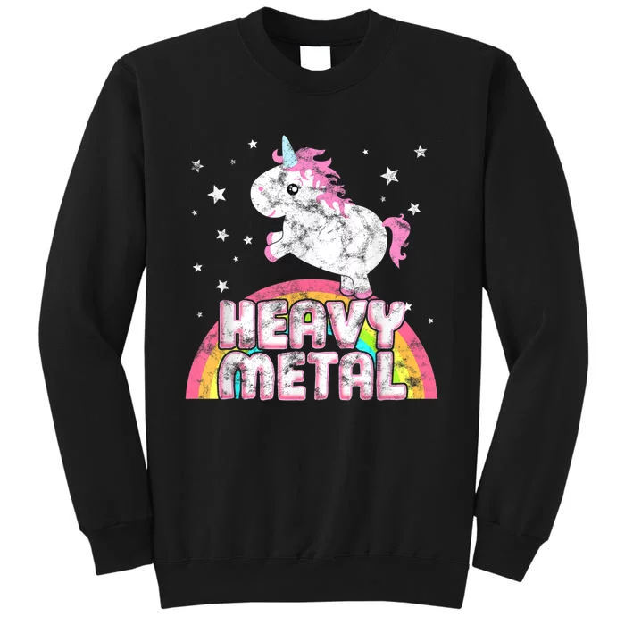 Funny Ironic Cool Unicorn Heavy Metal Music Festival Tall Sweatshirt