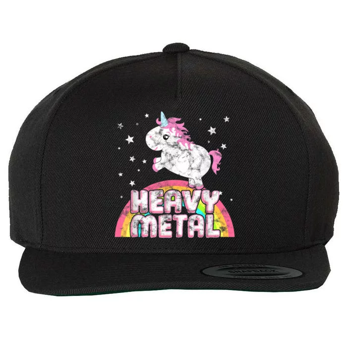 Funny Ironic Cool Unicorn Heavy Metal Music Festival Wool Snapback Cap