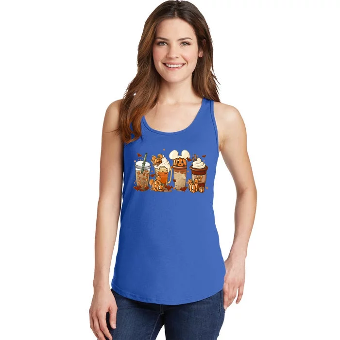 Fall Iced Coffee Funny Spooky Season Halloween Pumpkin Spice Great Gift Ladies Essential Tank