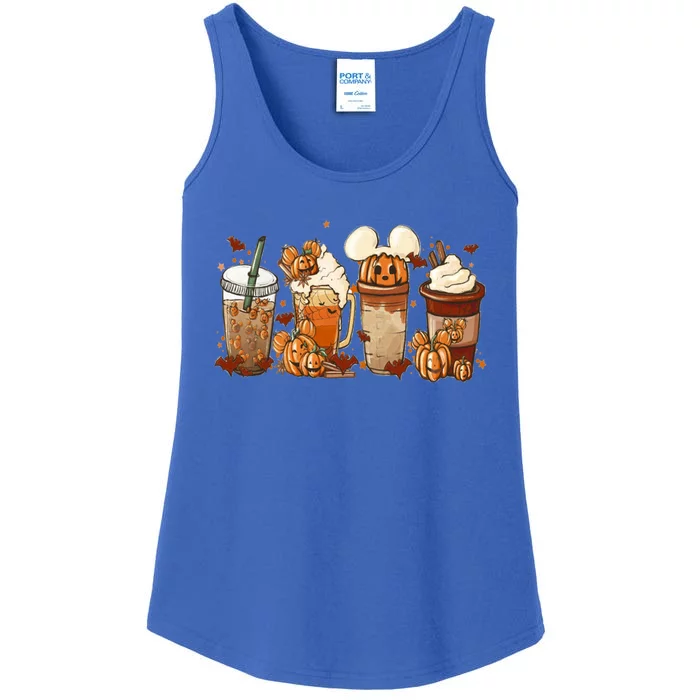 Fall Iced Coffee Funny Spooky Season Halloween Pumpkin Spice Great Gift Ladies Essential Tank