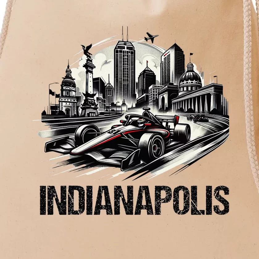 Formula Indianapolis City Indiana Circuit Racetrack Fast Drawstring Bag