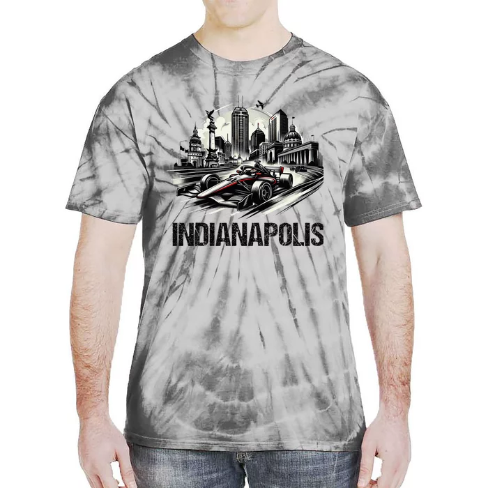 Formula Indianapolis City Indiana Circuit Racetrack Fast Tie-Dye T-Shirt