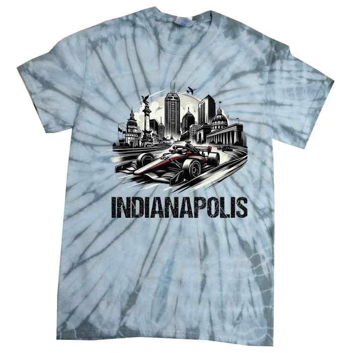 Formula Indianapolis City Indiana Circuit Racetrack Fast Tie-Dye T-Shirt