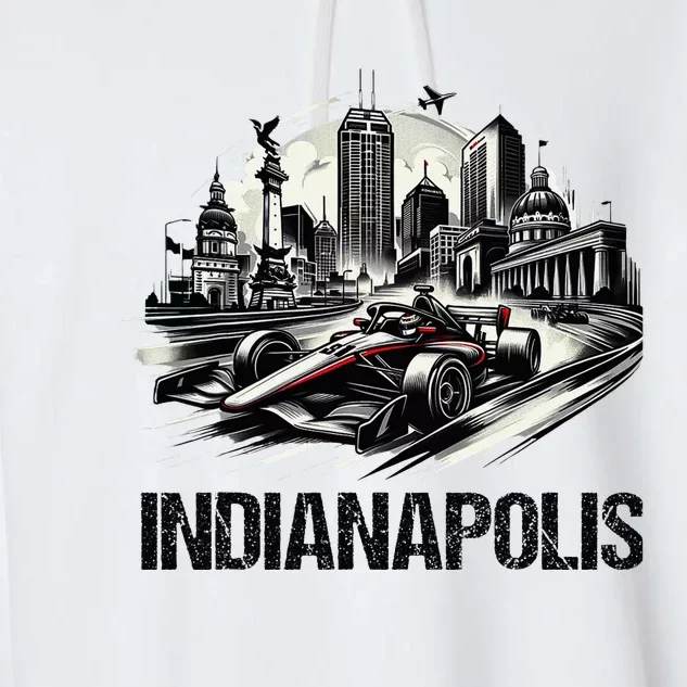 Formula Indianapolis City Indiana Circuit Racetrack Fast Garment-Dyed Fleece Hoodie