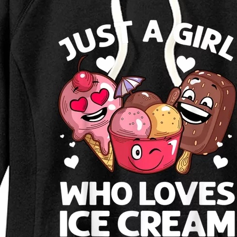 Funny Ice Cream Design For Women Girl Ice Cream Cone Lovers Women's Fleece Hoodie