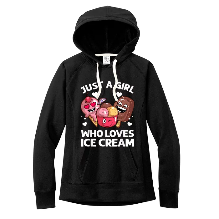 Funny Ice Cream Design For Women Girl Ice Cream Cone Lovers Women's Fleece Hoodie