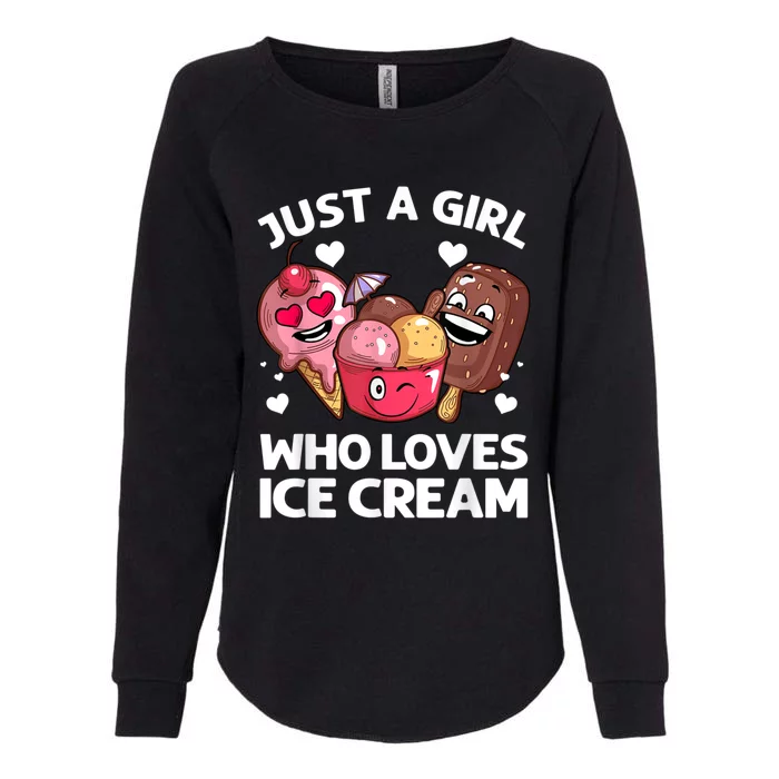 Funny Ice Cream Design For Women Girl Ice Cream Cone Lovers Womens California Wash Sweatshirt