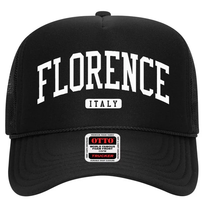 Florence Italy College University Style High Crown Mesh Trucker Hat