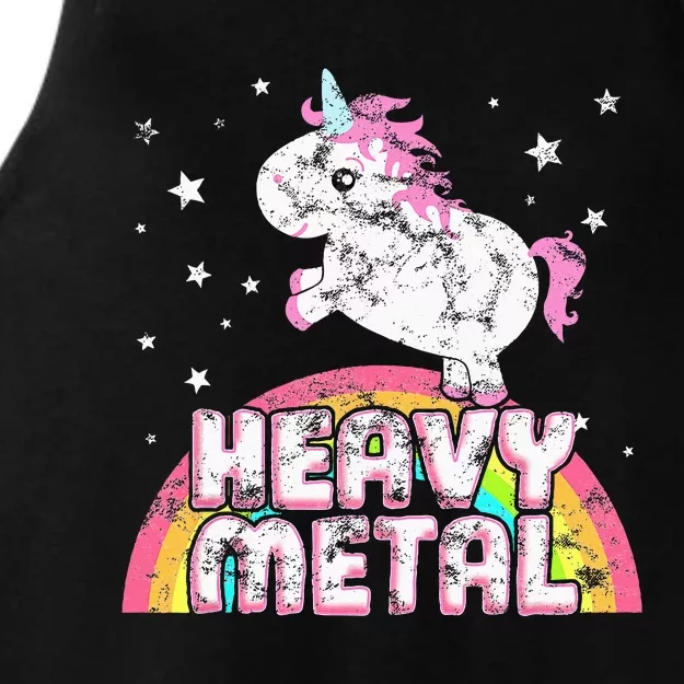 Funny Ironic Cool Unicorn Heavy Metal Music Festival Ladies Tri-Blend Wicking Tank