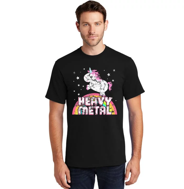 Funny Ironic Cool Unicorn Heavy Metal Music Festival Tall T-Shirt