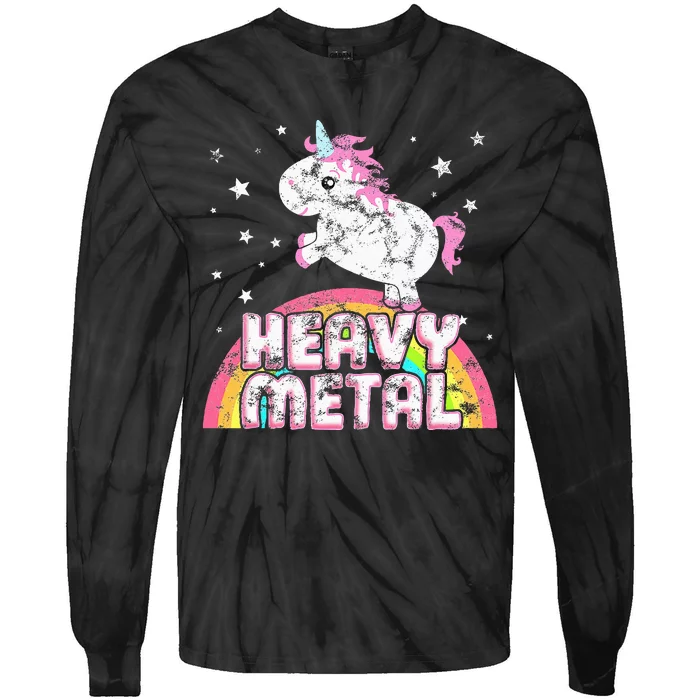 Funny Ironic Cool Unicorn Heavy Metal Music Festival Tie-Dye Long Sleeve Shirt