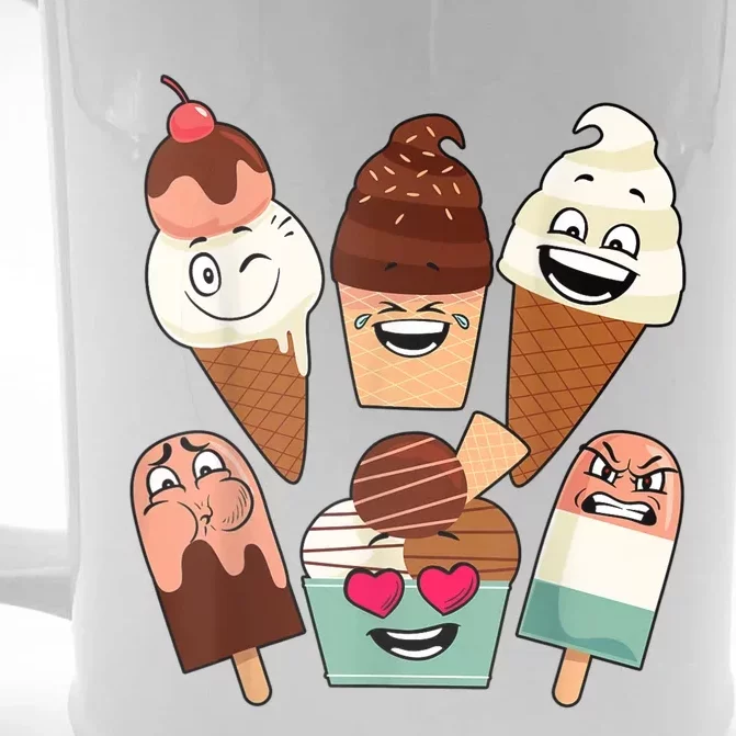 Funny Ice Cream Art For Boy Girl Ice Cream Lovers Front & Back Beer Stein