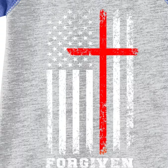 Forgiven Inspirational Christian Us Flag Gift Infant Baby Jersey Bodysuit