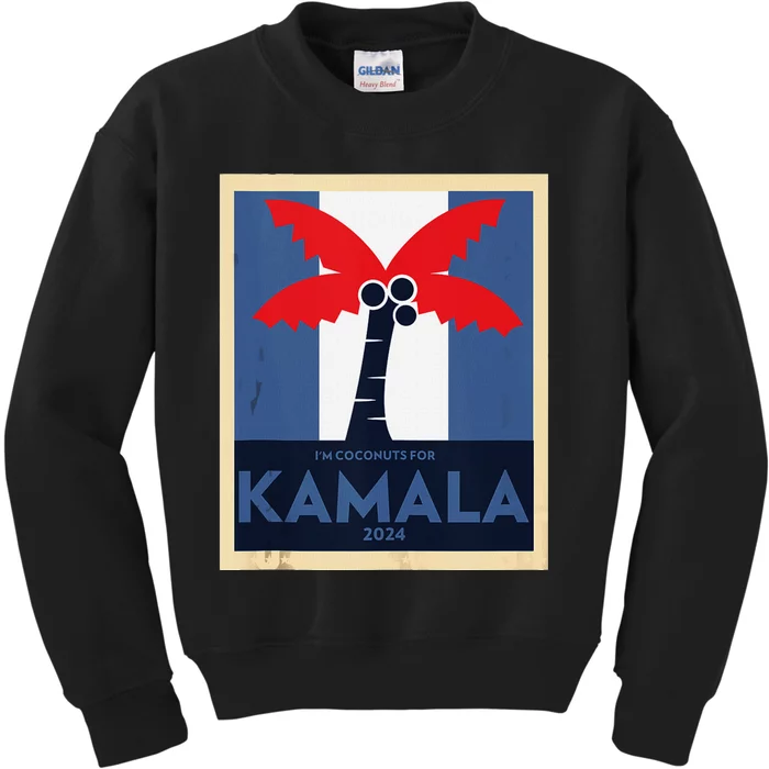 Funny IM Coconuts For Kamala Meme 2024 President Election Kids Sweatshirt