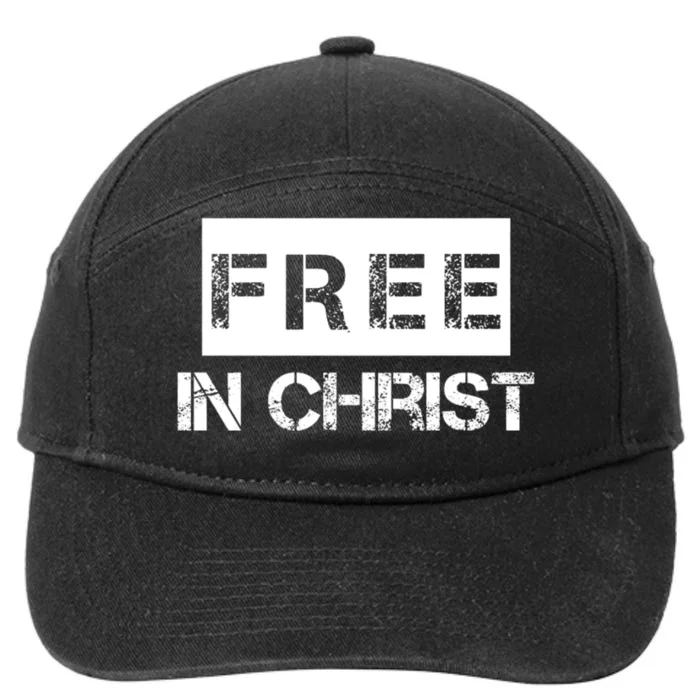 Free In Christ Christian 7-Panel Snapback Hat