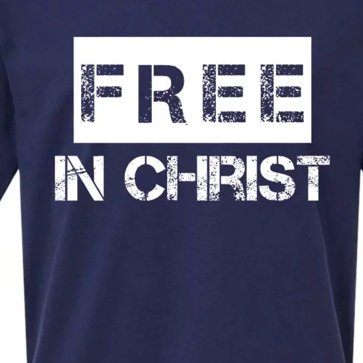 Free In Christ Christian Sueded Cloud Jersey T-Shirt