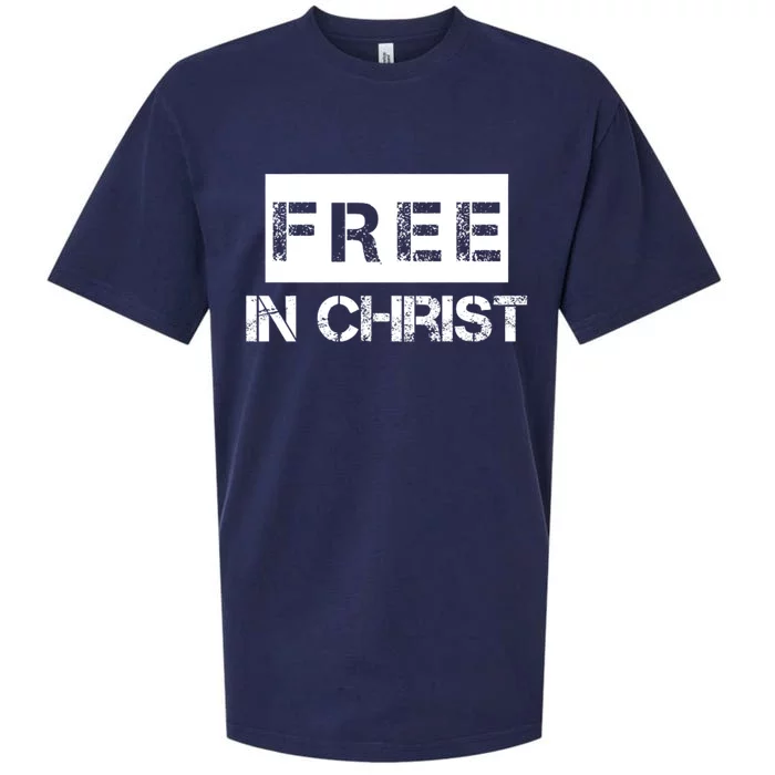 Free In Christ Christian Sueded Cloud Jersey T-Shirt