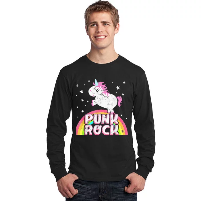 Funny Ironic Cool Unicorn Punk Rock Rap Music Festival Tall Long Sleeve T-Shirt