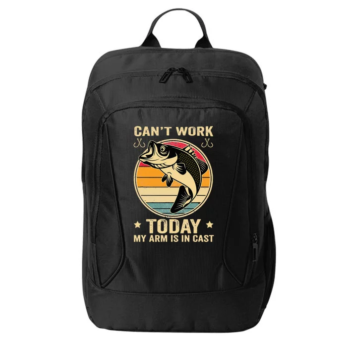 Fisherman, I can't work today my arm is in a cast, Funny City Backpack