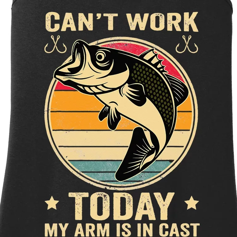 Fisherman, I can't work today my arm is in a cast, Funny Ladies Essential Tank