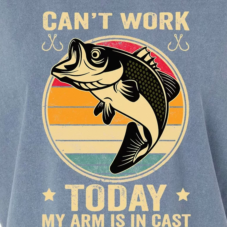 Fisherman, I can't work today my arm is in a cast, Funny Garment-Dyed Women's Muscle Tee