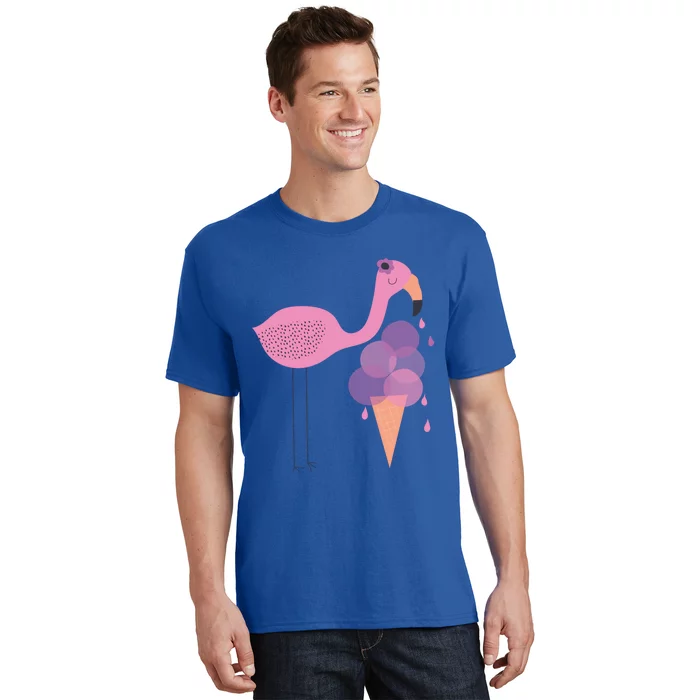 Flamingo Ice Cream Summer Vacay Party Beach Vibes Gift T-Shirt