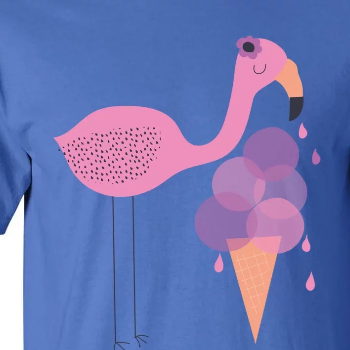 Flamingo Ice Cream Summer Vacay Party Beach Vibes Gift Tall T-Shirt