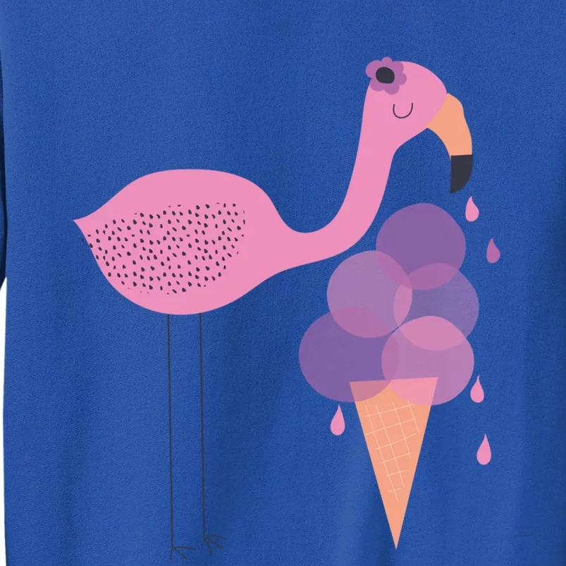 Flamingo Ice Cream Summer Vacay Party Beach Vibes Gift Tall Sweatshirt