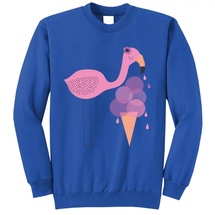 Flamingo Ice Cream Summer Vacay Party Beach Vibes Gift Tall Sweatshirt