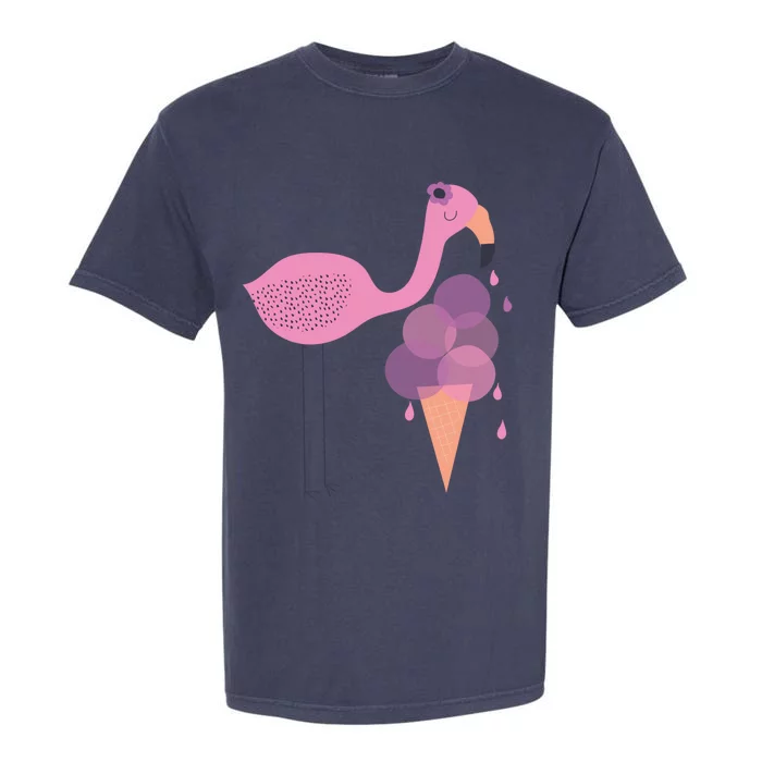 Flamingo Ice Cream Summer Vacay Party Beach Vibes Gift Garment-Dyed Heavyweight T-Shirt