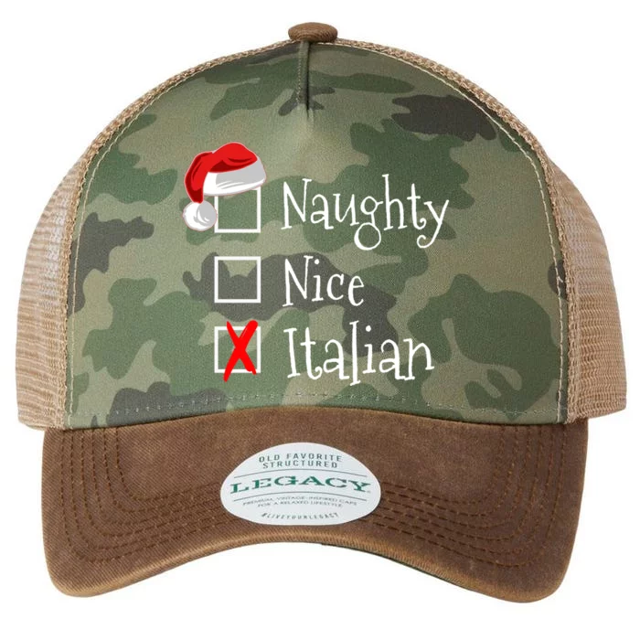 Funny Italian Christmas Gift Buon Natale Naughty Nice Legacy Tie Dye Trucker Hat