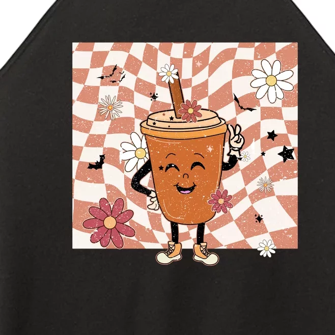 Fall Iced Coffee Funny Spooky Season Halloween Pumpkin Spice Gift Women’s Perfect Tri Rocker Tank