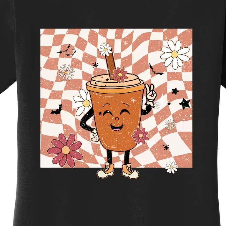 Fall Iced Coffee Funny Spooky Season Halloween Pumpkin Spice Gift Women's T-Shirt