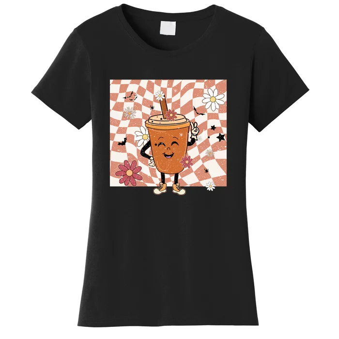 Fall Iced Coffee Funny Spooky Season Halloween Pumpkin Spice Gift Women's T-Shirt