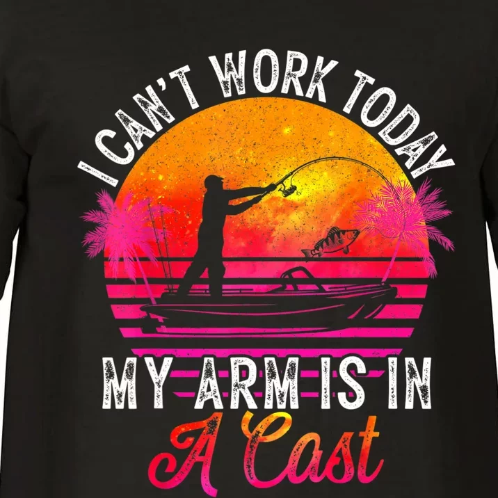 Fisherman I Can't Work Today My Arm Is In Cast Funny Fishing Comfort Colors T-Shirt